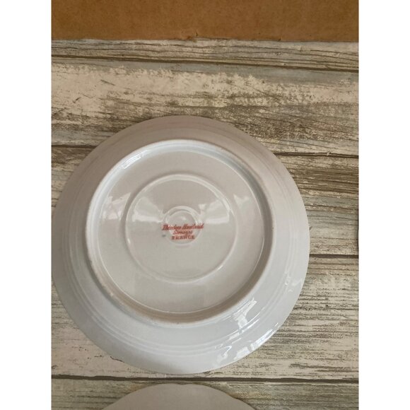 Vintage Haviland Limoges France Blue Floral Embossed Bowls & Saucer Set of 4 - Picture 7 of 14